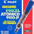 Pincel Marcador Atômico 1.100P Pilot Cx 12 UN cor Azul Pincel Marcador Atômico 1.100P Pilot Cx 12 UN cor Azul