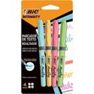 Pincel Marcador de Texto com Grip Cores Pastéis BIC Marking Ponta chanfrada Brite Liner