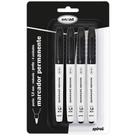 Pincel marcador permanente, Ponta 1,0mm, Preto oval 4 UN