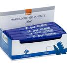 Pincel Marcador Permanente Ponta Chanfrada Azul Caixa com 12
