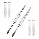 Pincel para unhas JJUNW de dupla ponta para gel construtor, 2 peças Pincel para unhas JJUNW de dupla ponta para gel construtor, 2 peças