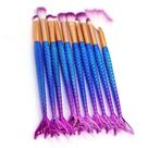 Pincel Sereia Kit 10 Peças Maquiagem Make Up Sombra Mermaid