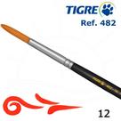 Pincel Tigre 482 - Redondo Sintético Dourado Acetinado