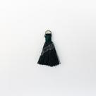 Pingente 2,5cm Verde C/ Argola Dourada Franja de Seda (Tassel) - 10 unidades