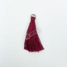 Pingente 4cm Vermelho Bordô C/ Argola Dourada Franja de Seda (Tassel) - 10 unidades