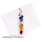 Pingente 7 Chakras Barra Selenita Pedra Natural - Equilíbrio