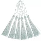 Pingente 7cm Prata Metalizado Franja de Seda Tassel - 10 unidades