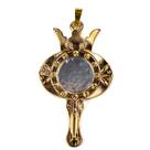 Pingente Abebê Oxum 6cm Metal Banhado Dourado