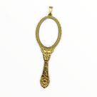 Pingente Abebê Oxum Em Metal Banhada a Ouro 07 Cm