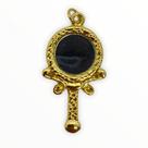 Pingente Abebê Oxum Em Metal Banhada a Ouro 7174