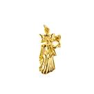 Pingente Abebê Oxum Imagem 2,9 cm em Metal Dourado
