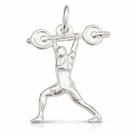 Pingente Academia Atleta Exercício Funcional Levantamento Peso Prata