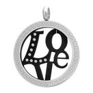 Pingente Aço Argola Love Grego IPB com Zircônia 32mm Pingente Aço Argola Love Grego IPB com Zircônia 32mm