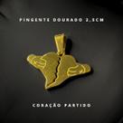 Pingente Aço Inox Dourado Coração Partido Amor Romance Namoro Love Presente Romântico Casa