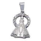 Pingente aço inox nossa senhora aparecida cravejado