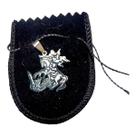 Pingente Aço inox santo são jorge guerreiro PRATA 3 cm