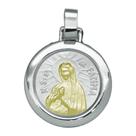 Pingente Aço NSra. de Fátima Redondo Redondo 30mm com Ouro