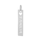 Pingente Aço Placa Feelings Família 32x6mm