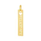 Pingente Aço Placa Feelings Felicidade 32x6mm Gold IPG