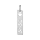 Pingente Aço Placa Feelings Jesus 28x6mm