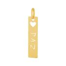 Pingente Aço Placa Feelings Paz 28x6mm Gold IPG Pingente Aço Placa Feelings Paz 28x6mm Gold IPG