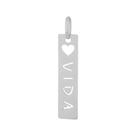 Pingente Aço Placa Feelings Vida 28x6mm Pingente Aço Placa Feelings Vida 28x6mm