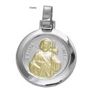 Pingente Aço São Judas Tadeu Redondo 30mm com Ouro Pingente Aço São Judas Tadeu Redondo 30mm com Ouro