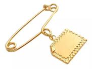 Pingente Alfinete E Pingente Placa Em Ouro 18k 750