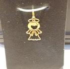 Pingente Anjo Em Ouro 18k Filha Menina Com Rubi