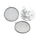 Pingente Antigo com Base para Cabochão - Estilo Barroco Vintage (5 Peças - 35mm)