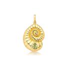 PINGENTE AVULSO CONCHA CARACOL COM GOTA CRAVEJADA BANHADO A OURO - Joia Elegante