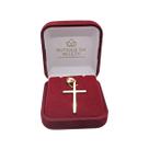 Pingente Banhado a Ouro Cruz Crucifixo Palito Média - Semijoia Folheada