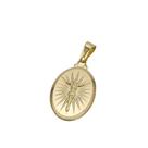 Pingente Banhado a Ouro De Placa Oval Com Cristo Bijou Art