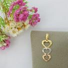 Pingente Banhado A Ouro E Ródio Com 3 Corações Bijou Art Pingente Banhado A Ouro E Ródio Com 3 Corações Bijou Art