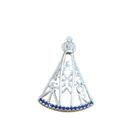 Pingente Banhado a Prata Nossa senhora Aparecida Manto Azul De Pedras Bijou Art Pingente Banhado a Prata Nossa senhora Aparecida Manto Azul De Pedras Bijou Art