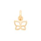 Pingente banhado ouro 3x 24k 18k e 22k feminino borboleta com detalhes vazados rommanel 542305