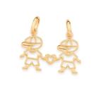 Pingente banhado ouro 3x 24k 18k e 22k feminino casal filhos dois meninos unidos por coração rommanel 542646