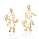 Pingente banhado ouro 3x 24k 18k e 22k feminino casal filhos menina ou menino vazado rommanel 541304 541305