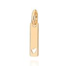 Pingente banhado ouro 3x 24k 18k e 22k feminino coração vazado na ponta rommanel retangular 542698 Pingente banhado ouro 3x 24k 18k e 22k feminino coração vazado na ponta rommanel retangular 542698