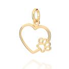 Pingente banhado ouro 3x 24k 18k e 22k feminino coração vazado pata de pet rommanel 542696 Pingente banhado ouro 3x 24k 18k e 22k feminino coração vazado pata de pet rommanel 542696