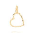 Pingente banhado ouro 3x 24k 18k e 22k feminino coração vazado rommanel 542370