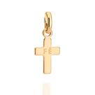 Pingente banhado ouro 3x 24k 18k e 22k feminino cruz escrito fé no centro rommanel 542657