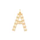 Pingente banhado ouro 3x 24k 18k e 22k feminino letra vazado zircônia rommanel 542311 Pingente banhado ouro 3x 24k 18k e 22k feminino letra vazado zircônia rommanel 542311