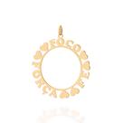 Pingente banhado ouro 3x 24k 18k e 22k feminino mandala foco, força, fé rommanel 541901