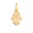 Pingente banhado ouro 3x 24k 18k e 22k feminino mão de hamsá rommanel 542644