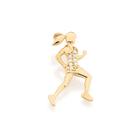 Pingente banhado ouro 3x 24k 18k e 22k feminino menina mulher atleta corrida zircônias rommanel 541724