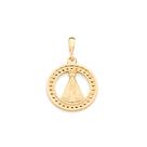 Pingente banhado ouro 3x 24k 18k e 22k feminino nossa senhora aparecida rommanel redondo 541862