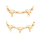 Pingente banhado ouro 3x 24k 18k e 22k feminino rommanel canga dois/três corações 541321 541322