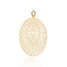 Pingente banhado ouro 3x 24k 18k e 22k feminino rommanel maxi grande oval arabescos 542781