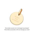 Pingente banhado ouro 3x 24k 18k e 22k feminino rommanel medalha lisa para personalizar 542817 Pingente banhado ouro 3x 24k 18k e 22k feminino rommanel medalha lisa para personalizar 542817